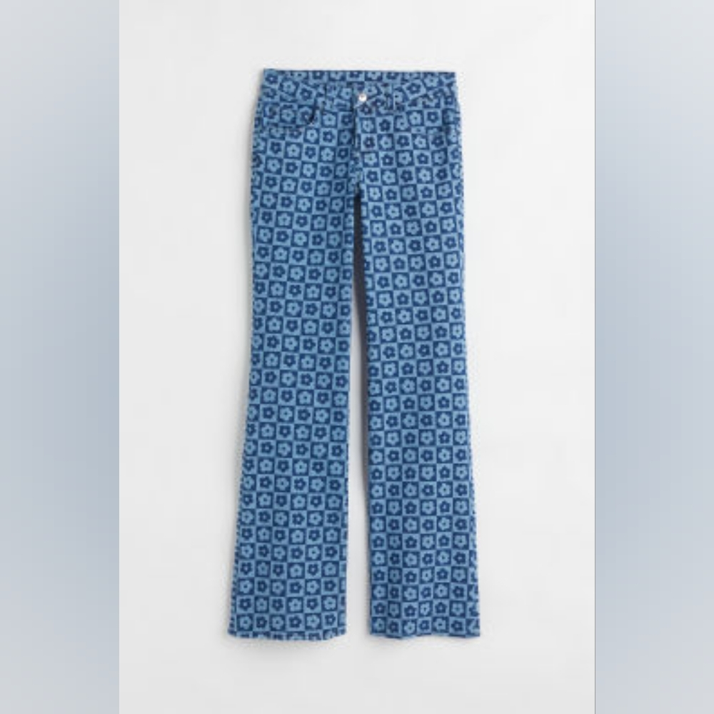 H&M Flare Low Flower Jeans